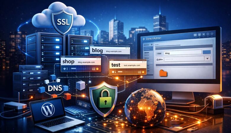 آموزش ساخت ساب‌ دامین در دایرکت ادمین (راهنمای کامل و کاربردی)